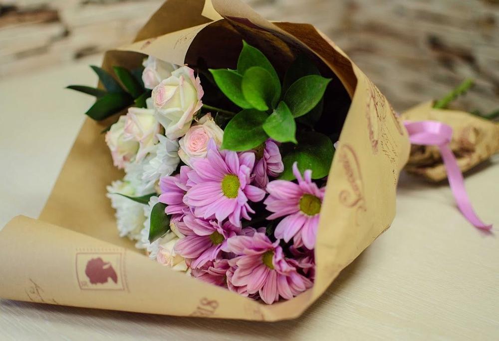 Букет цветов из: Розы и Хризантемы в Агроном