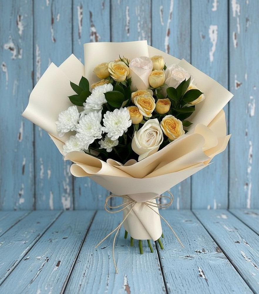 Букет цветов из: Розы и Хризантемы в Агроном