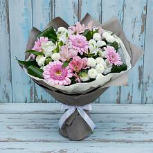 Букет цветов из:  Герберы, Альстромерии и Хризантемы в Агроном