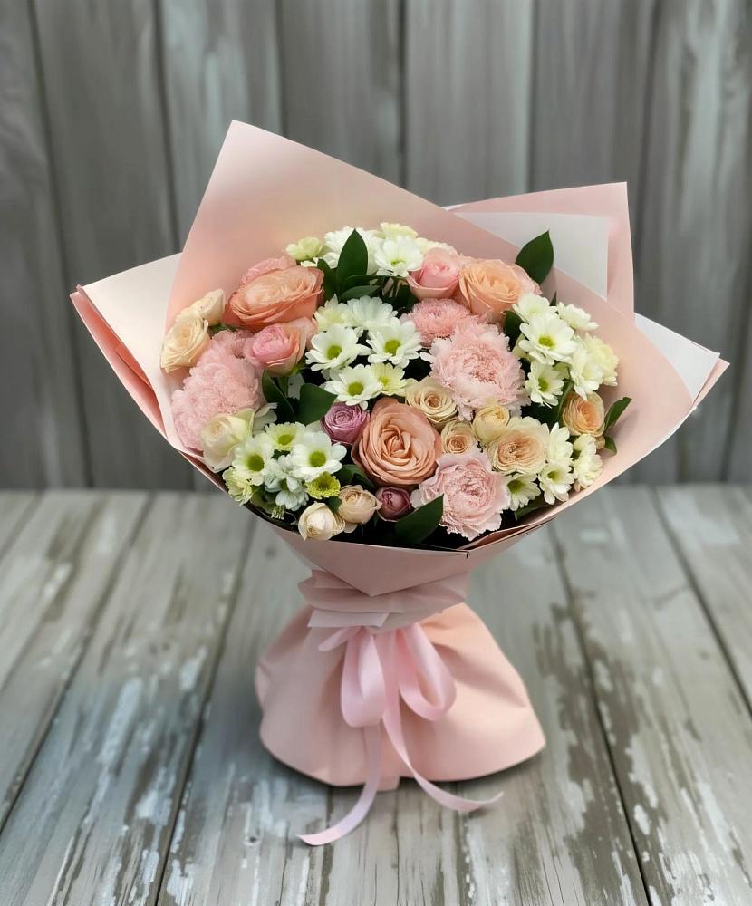 Букет цветов из: Гвоздики, Розы и Хризантемы в Агроном