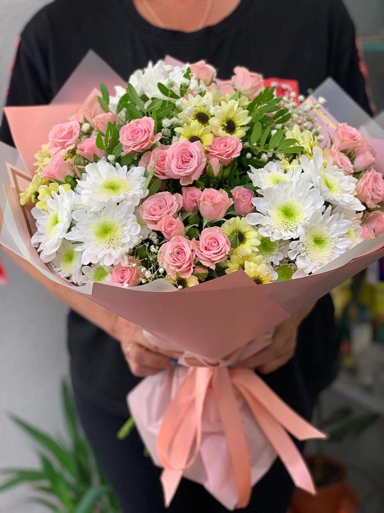 Букет цветов из: Розы и Хризантемы в Агроном