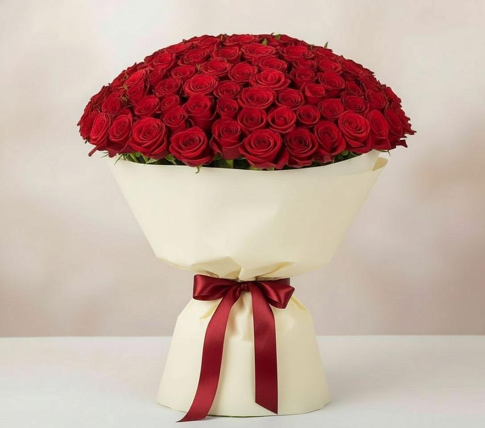 Букет 101 Красная роза Милано в Агроном
