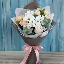 Букет цветов из:  Хризантемы и Розы в Агроном