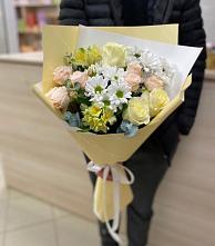 Букет цветов из:  Альстромерии, Розы и Хризантемы в Агроном