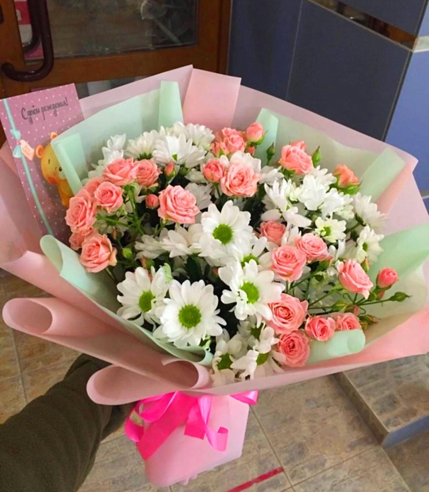 Букет цветов из: Розы и Хризантемы в Агроном