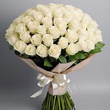 Букет 101 беля роза Белоснежка в Агроном