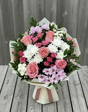 Букет цветов из:  Альстромерии, Гвоздики, Розы и Хризантемы #REPLACE_PRED# Агроном
