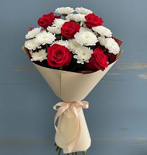Букет цветов из:  Розы и Хризантемы #REPLACE_PRED# Агроном