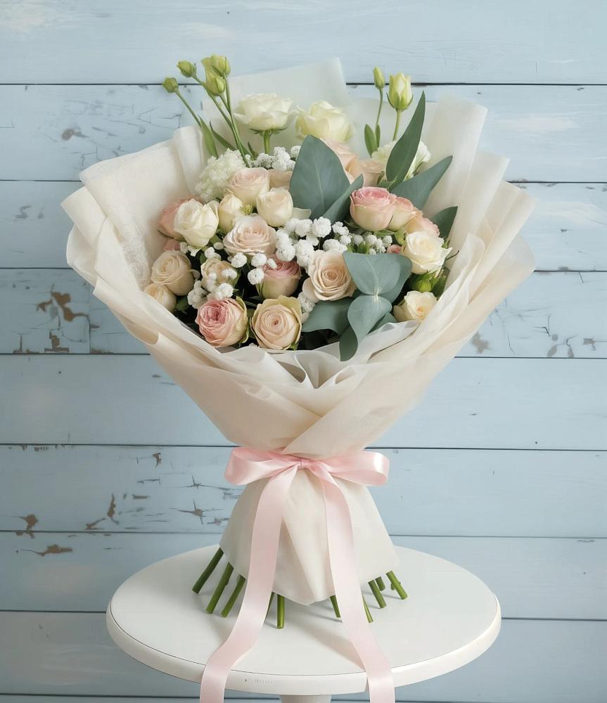 Букет цветов из: Розы и Лизиантусы в Агроном