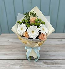 Букет цветов из:  Герберы, Розы и Хризантемы #REPLACE_PRED# Агроном