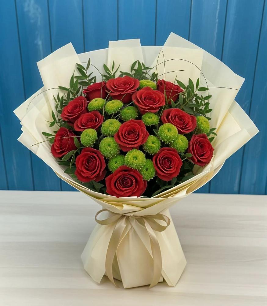 Букет цветов из: Розы и Хризантемы в Агроном